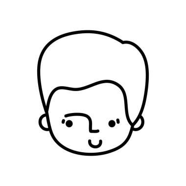 Avatar adam kafa saç modeli tasarım vektör çizim ile satır