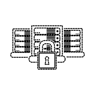 Veri Merkezi barındırma web ve Tema izole tasarım vektör çizim temel