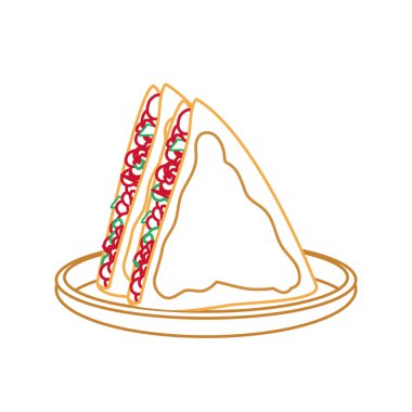 Quesadilla Meksika yemeği ve geleneksel yemekleri Tema izole tasarım vektör çizim