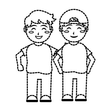 Çocuklar çizgi film küçük insanlar Tema izole tasarım vektör çizim ve çocuk çocukluk