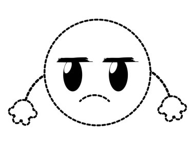 noktalı şekil Emoji yüz ifadesi silah vektör çizim ile can sıkıcı