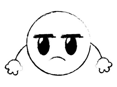 Emoji yüz ifadesi silah vektör çizim ile can sıkıcı grunge