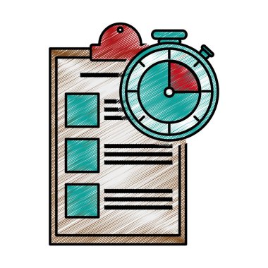 Vektör çizim tasarım denetim listesi ve teslim nakliye ve lojistik Tema Isolated Chronometre
