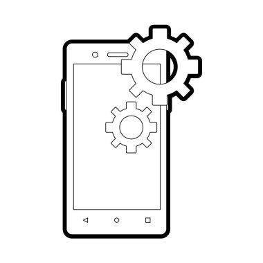 Smartphone aygıt becerikli alet ve teknoloji Tema izole tasarım vektör çizim
