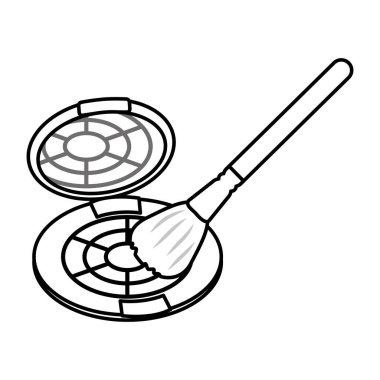 Toz, Aksesuar ve kozmetik Tema izole tasarım vektör çizim makyaj