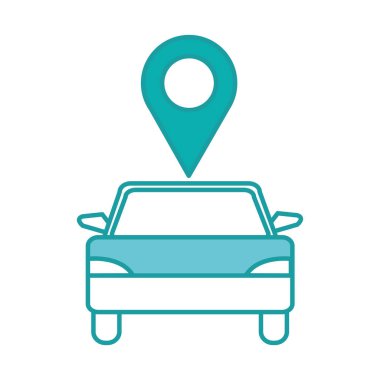 Duo renk araç taşıma konumu harita sembol vektör çizim ile