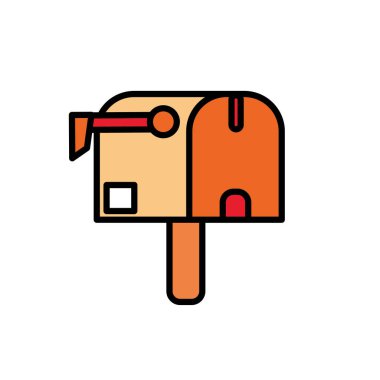 çizgi rengi posta kutusu ileti teslimi için yazışma pul vektör çizim