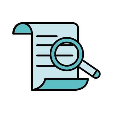 çizgi rengi belge bilgi kağıt Büyüteç vektör çizim ile