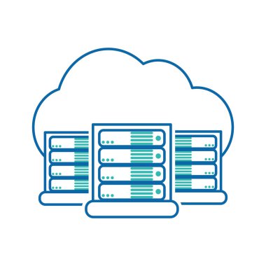 Veri Merkezi barındırma web ve Tema izole tasarım vektör çizim temel