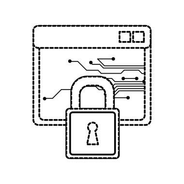 Vektör çizim tasarım site ve web yanıt veren Web sitesi ve teknoloji Tema Isolated asma kilit