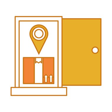 renk kapı kutu paket nd konumu simge vektör çizim ile