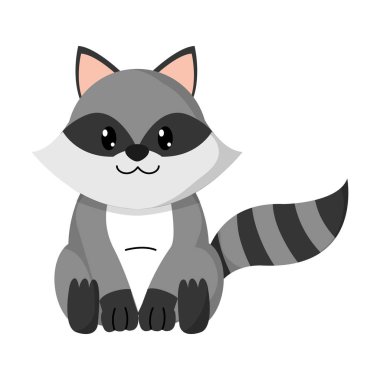 renkli Rakun sevimli vahşi hayvan karakter vektör çizim