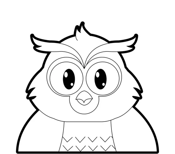 概述可爱的猫头鹰可爱的动物角色向量例证 — 图库矢量图片