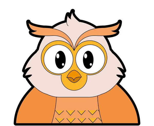 Plnobarevné Rozkošný Owl Roztomilé Zvířecí Postava Vektorové Ilustrace — Stockový vektor