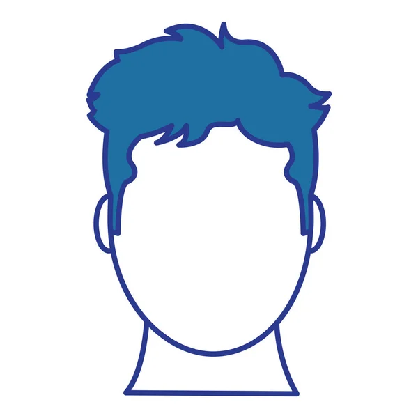 Couleur Avatar Homme Tête Avec Illustration Vectorielle Visage Par Défaut — Image vectorielle