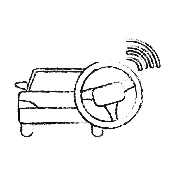 垃圾汽车运输与方向盘驱动向量例证 — 图库矢量图片