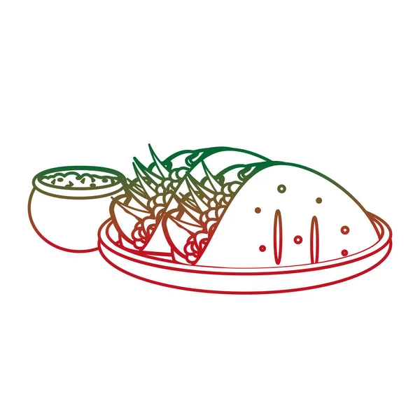 Burrito Comida Mexicana Cocina Tradicional Tema Diseño Aislado Ilustración Vectorial — Vector de stock