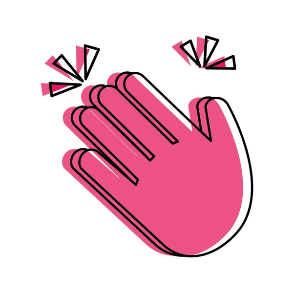 Kleur Emoji Hand Waving Gebaar Expressie Vectorillustratie Verplaatst — Stockvector