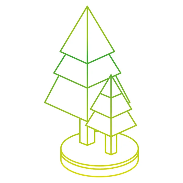 Isometrisk pine tree design — Stock vektor