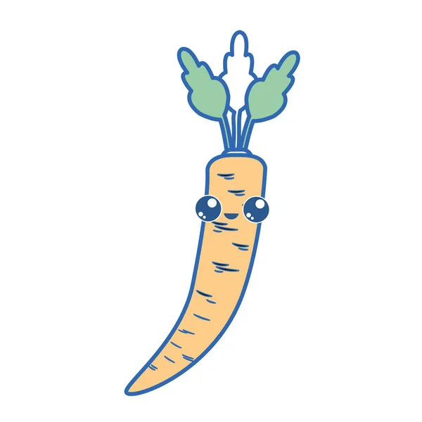 Zanahoria Verduras Alimentos Saludables Orgánicos Tema Diseño Aislado Ilustración Vectorial — Vector de stock