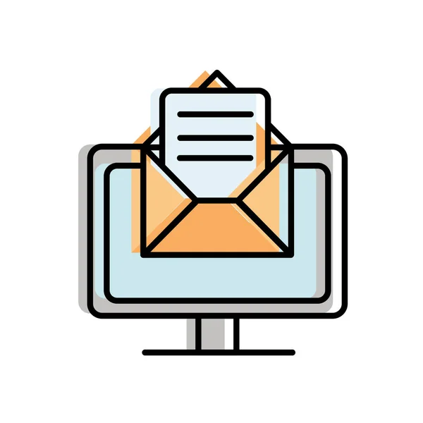 Mensaje Carta Correo Electrónico Color Movido Con Ilustración Vectorial Tecnología — Archivo Imágenes Vectoriales