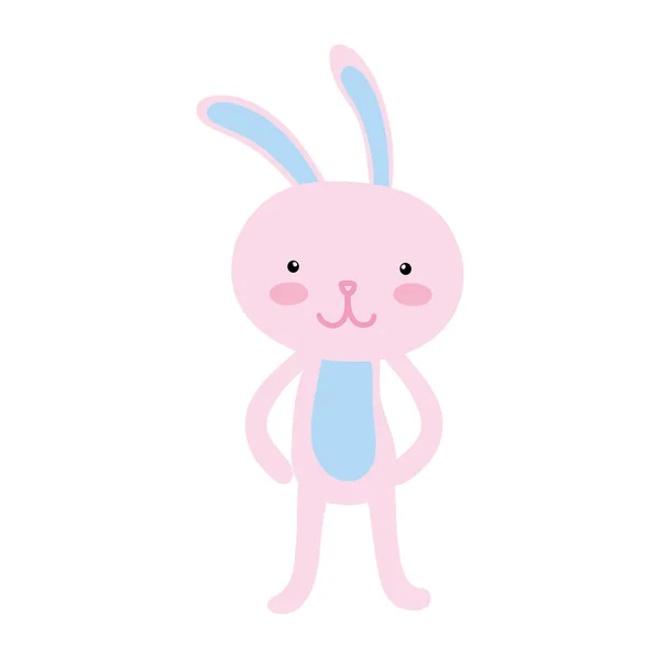 Colorful Happy Rabbit Cartoon Facial Expression Vector Illustration — Stock Vector