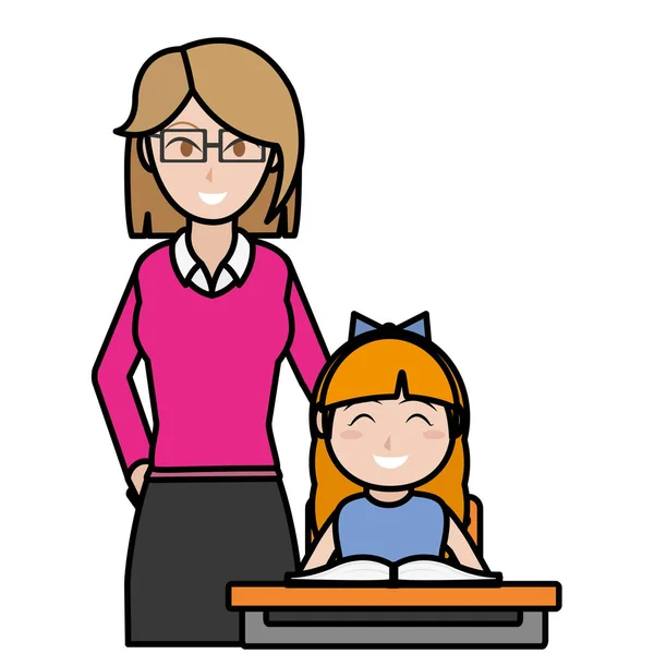 Girl and teacher design — Stock Vector