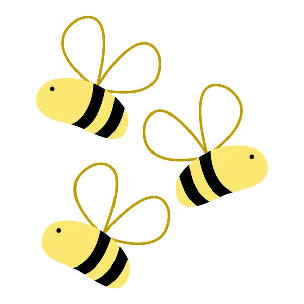 colorful cute bees insect animal flying vector illustration