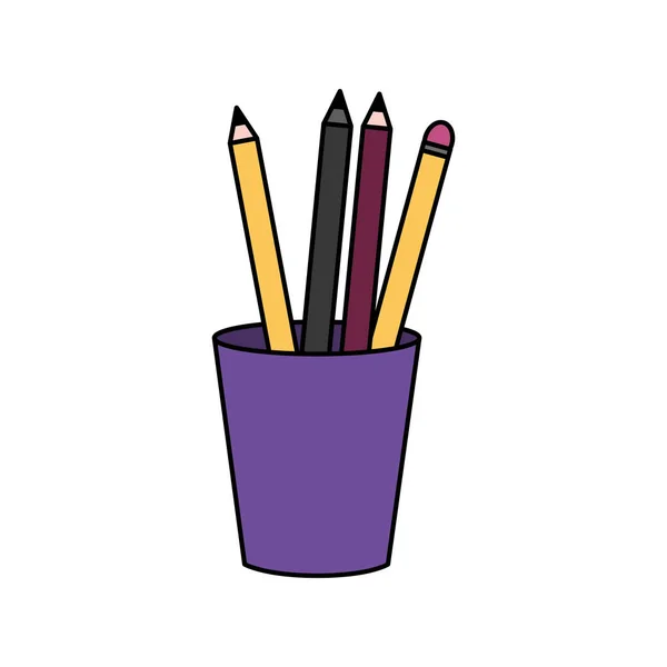 Pencils inside mug design — Stock Vector