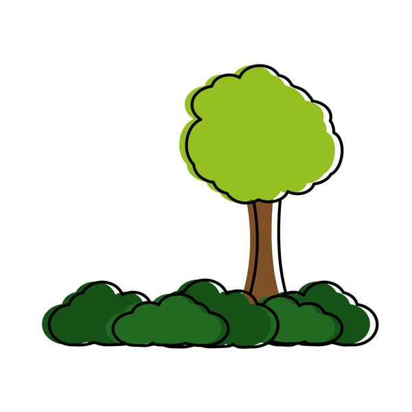 Diseño de árboles aislados — Vector de stock