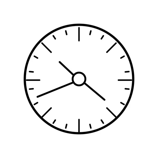 Ligne Mur Horloge Ronde Temps Objet Vecteur Illustration — Image vectorielle