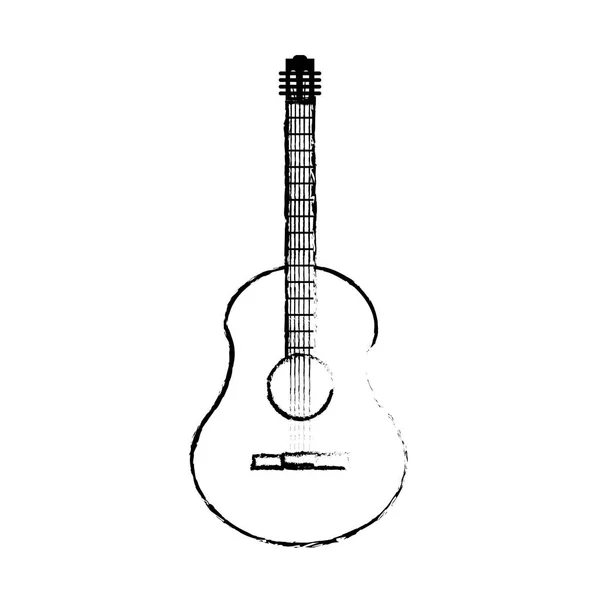 Guitarra Música Instrumental Tema Sonoro Design Isolado Ilustração Vetorial — Vetor de Stock