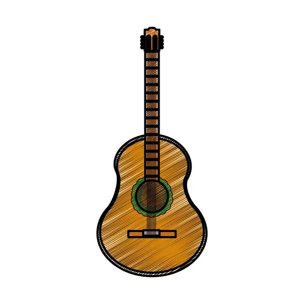 Guitare Instrument Musique Son Thème Conception Isolée Illustration Vectorielle — Image vectorielle