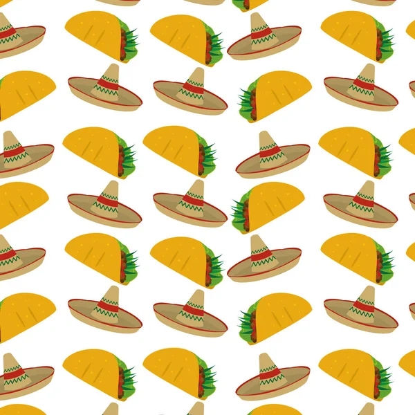 Burrito Chapéu Comida Mexicana Cozinha Tradicional Tema Design Isolado Ilustração — Vetor de Stock