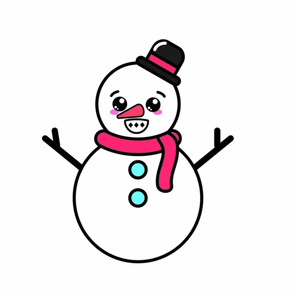 Conception de bonhomme de neige isolé — Image vectorielle