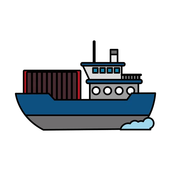 Schip Van Transport Voertuig Reizen Geïsoleerde Themaontwerp Vectorillustratie — Stockvector