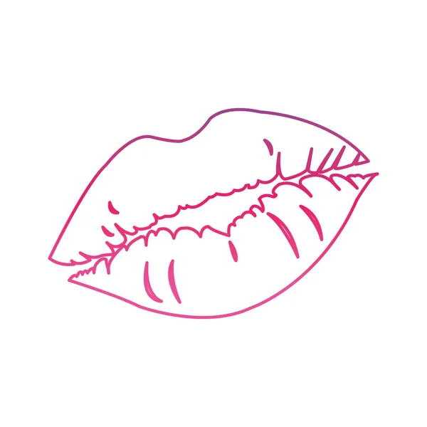 Línea Degradada Sexy Mujer Labios Estilo Icono Vector Ilustración — Archivo Imágenes Vectoriales