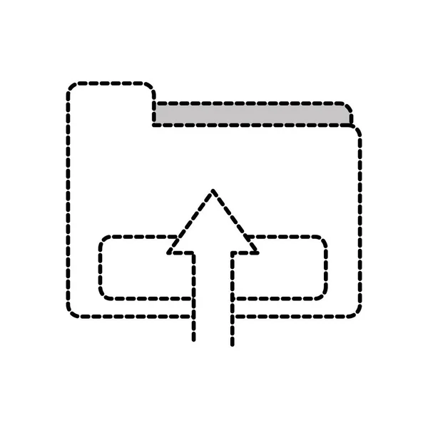 Dotted Shape File Folder Loading Data Information Vector Illuctration — Stock Vector