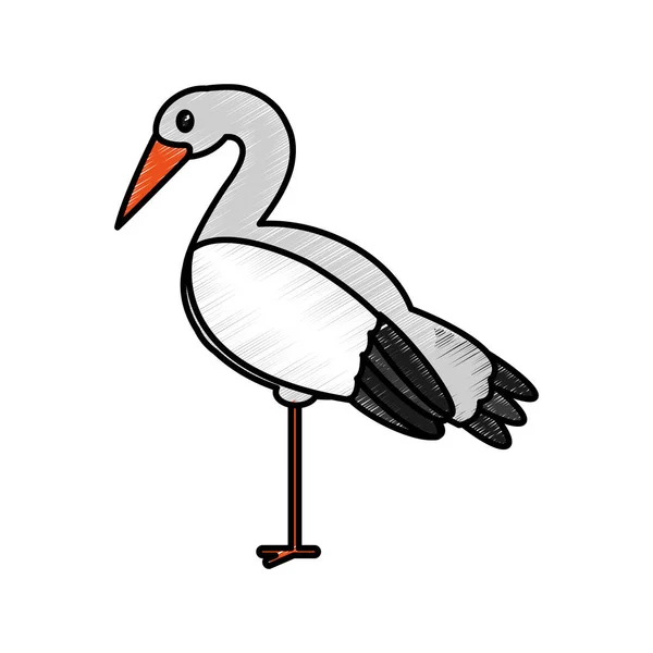 Conception de dessin animé cigogne — Image vectorielle