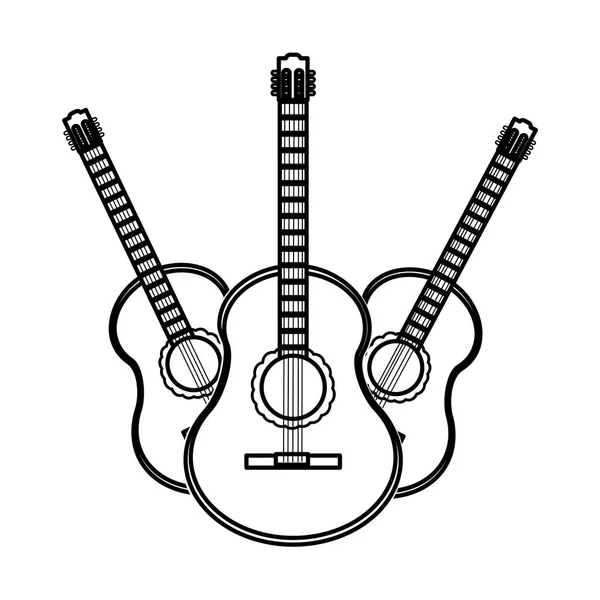 Guitarra Música Instrumental Tema Sonoro Design Isolado Ilustração Vetorial — Vetor de Stock