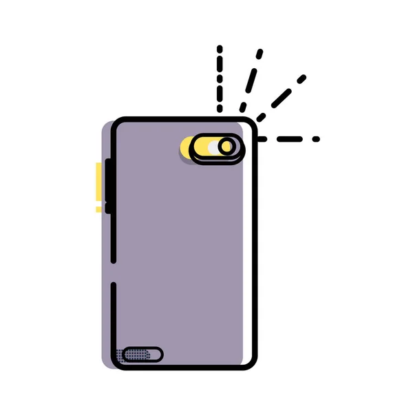 Bewegte Farb Smartphone Hintere Position Bild Vektor Illustration Blitzen — Stockvektor