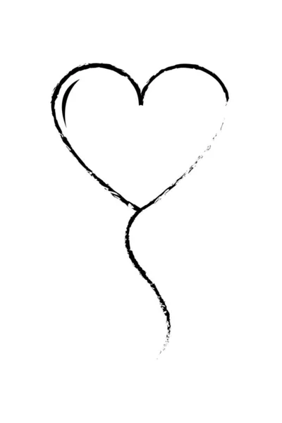 Diseño Corazón Globo Grunge Para Amar Celebración Vector Ilustración — Vector de stock
