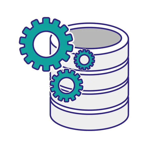 Web Hosting Data Center Base Theme Isolated Design Vector Illustration — Stock Vector