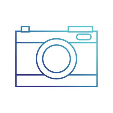 Mavi çizgili dijital kamera teknolojisi odak ekipman vektör çizim için