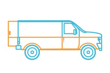 Kamyon ulaşım araç ve seyahat Tema izole tasarım vektör çizim