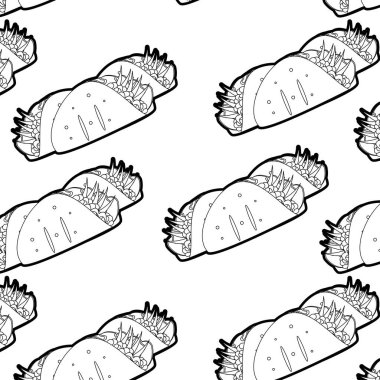 Meksika yemeği ve geleneksel yemekleri Tema izole tasarım vektör çizim börek