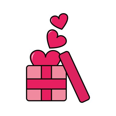 Kalpler tasarım mevcut hediye kutusu vektör çizim içinde