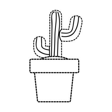 Kaktüs bitki çöl ve doğa Tema izole tasarım vektör çizim