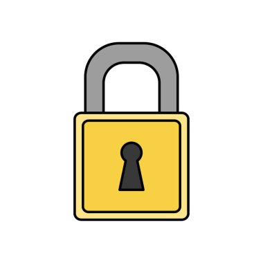 Asma kilit güvenlik sistemi ve uyarı Tema izole tasarım vektör çizim