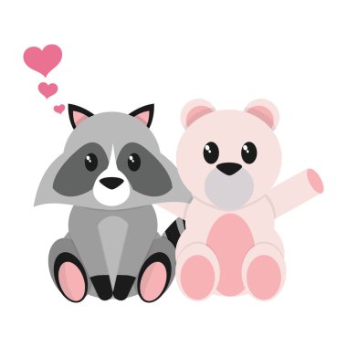 Rakun ve ayı tasarım çizgi film